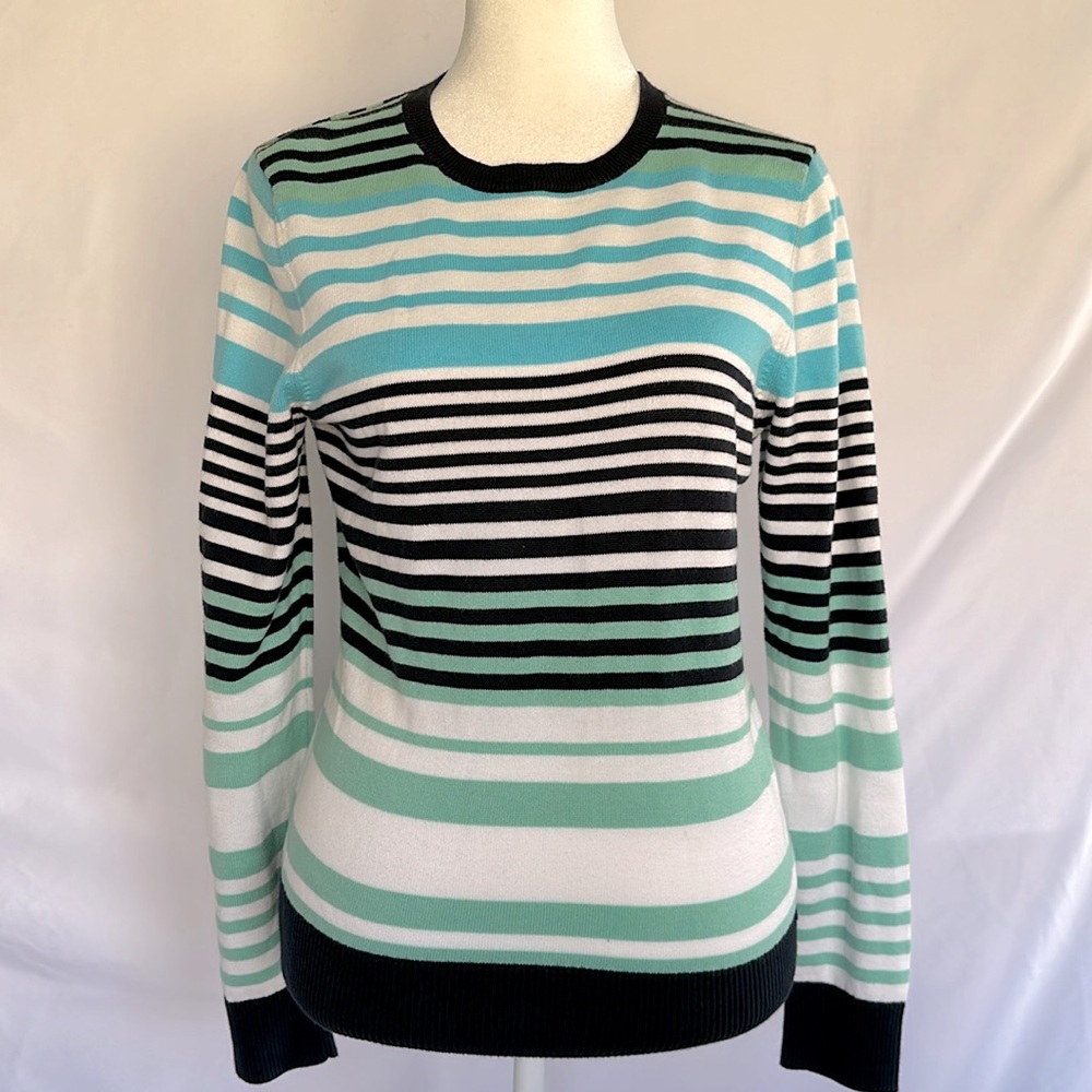 346 Brooks Brothers Women’s Cotton Stripe Crewneck Sweater Top